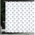 thumbnail image 3 of Ambesonne Fleur De Lis Shower Curtain, Art Floral Checkered, 69"Wx75"L, Ceil Blue, 3 of 4