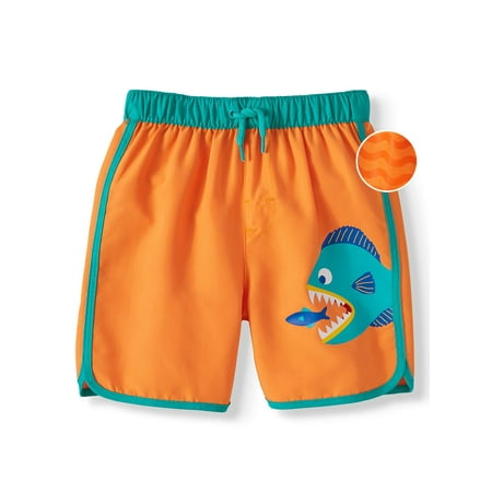 Wonder Nation Pattern-Changing Swim Trunks - Print Appears When Wet (Toddler