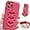 Hot Pink, variant on Cute for iPhone 14 Pro Max Case，[Adjustable Recessed Wristband Kickstand Finger Loop Grip][Kawaii Heart Shaped Design] Soft TPU Phone Shockproof Cover for Women Girls-White