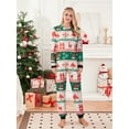 thumbnail image 4 of Family Christmas Pajamas, Long Sleeve Elk/Christmas Tree/Plaid/Snowflake Print Hooded Jumpsuit Sleepwear, 4 of 7