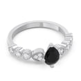thumbnail image 3 of 1.25 Carat Natural Diamond Black Onyx Gemstone New Engagement Ring for Ladies Solid 18K White Gold Size 10.5 by Diamond-Capitals, 3 of 8
