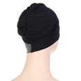 thumbnail image 3 of Herrnalise Women Patchwork India Muslim Ruffle Chemo Hat Headwear Head Wraps Turbans Beanie Cap Headwraps, 3 of 5
