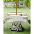thumbnail image 3 of Outdoor Tablecloth Classical Stripe Round Patio Tablecloths 60 Inch, Waterproof Outside Table Cloths with Umbrella Hole and Zipper, Khaki Summer Table Cover for Outdoor Tables, Picnic,, 3 of 6