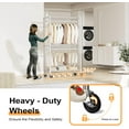 thumbnail image 4 of Heavy Duty Rolling Garment Rack 3 Tiers Adjustable Wire Shelving Clothes Rack with 2 Rods and Side Hooks,Storage Closet Clothing Rack with Wheels White 15.7" D x 29.5" W x 74.5" H, 4 of 15