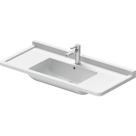 Duravit 030410-1Hole Starck 3 19" Ceramic Vanity Top - White