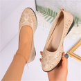 thumbnail image 6 of Women's Wedge Cut-Out Flats Breathable Soft Sole Slip-On Casual Summer Footwear Khaki 36, 6 of 9