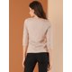 thumbnail image 5 of Blusa Estampado De Pata De Gallo Manga 3/4 Cuello Del Barco Oficina Trabajo Para Mujer Rosa XL, 5 of 6
