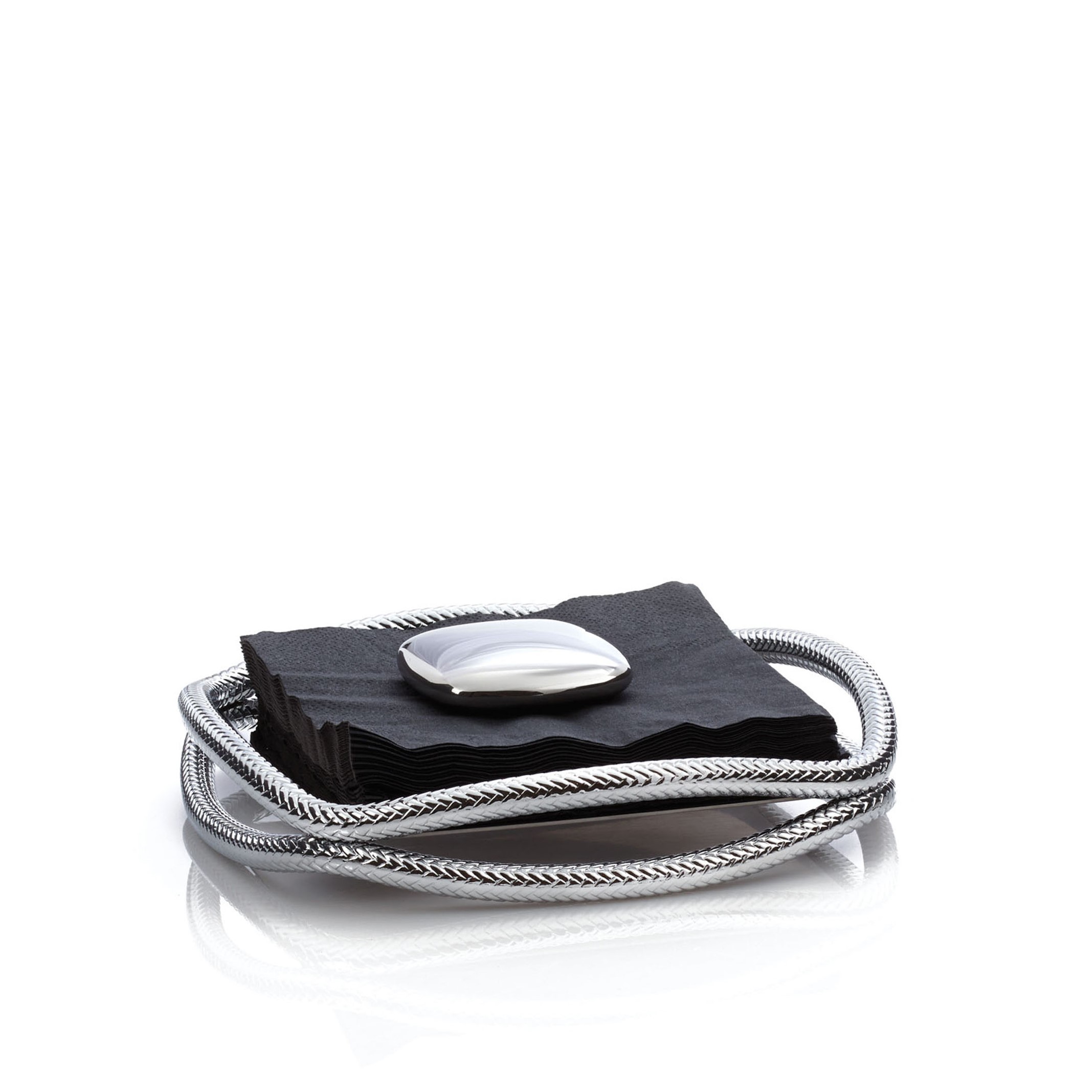 Nambe Braid Stainless Steel Cocktail Napkin Holder