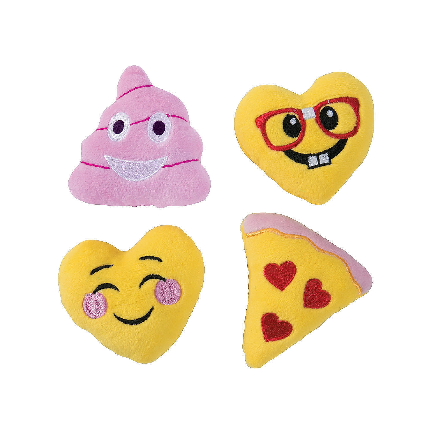 Valentine Emoji Plush Party Favors 12 Pieces