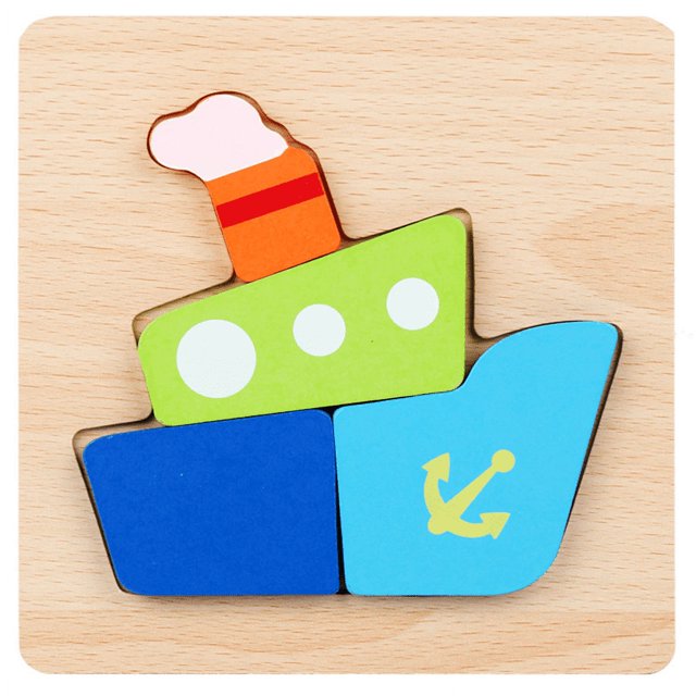 Kindergarten Children's Awareness Of Early Education Cartoon Animal Awareness Grasping Board Wooden Three-dimensional Puzzle Wooden Toys