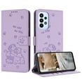 thumbnail image 2 of for Samsung Galaxy A53 5G Wallet Case with Hand Strap, RFID Blocking Credit Card Holder, PU Leather Magnetic Folio Flip Kickstand Protective Shockproof Cover Women Phone Case,Purple, 2 of 9