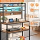 thumbnail image 4 of Alacena de Almacenamiento de 5 Niveles, Estante de Cocina con Enchufes y 5 Ganchos，Estante de Microondas, Mueble Multiusos de Cocina, Sala, Oficina，Cafetería (80cm Más Ancho), 4 of 7