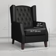 thumbnail image 3 of HOMCOM Button Tufted Accent Chair, Faux Leather Armchair, Black, 3 of 10
