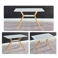 thumbnail image 2 of Lecut Rectangle Dining Table set for 4 Modern Kitchen Table with Sturdy Metal Legs and Wood Grain Finish for Dining Room Kitchen and Small Space, White, 2 of 9