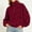 Wine, variant on Qulqfy Hoodies for Women Oversized Wine Fleece Fall Winter Hooded Polka Dot Casual Comfy Long Sleeve Pullover Sweatshirt with Pockets 3XL