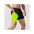 thumbnail image 2 of Mens 2 in 1 Running Shorts Quick Dry Gym Athletic Workout Clothes with Side Pockets, 2 of 8