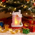 thumbnail image 4 of Christmas Village Accessories Mini Pink House Ornaments Resin Village House Xmas Gift Mini Winter Scene Centerpiece Collectible Crafted Cottage - A, 4 of 5