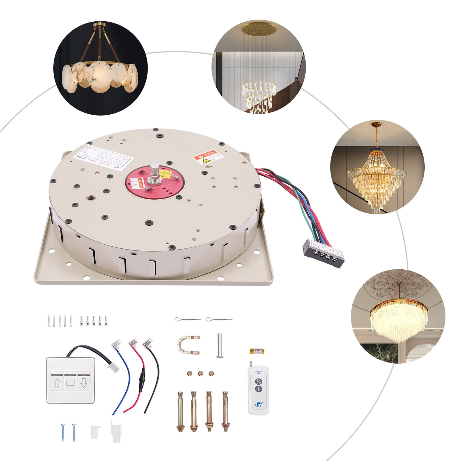 Chandelier Lifter, Electric Motor Villas Pendant Lamps Lifter, Chandelier Hoist Lifter System