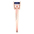 thumbnail image 3 of Clara Pucci 14K Rose Gold 1ct BlueSapphire Solitaire Ring for Women, 3 of 7