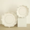 thumbnail image 4 of BalsaCircle 25 White Silver 8" Disposable Dinner Salad Paper Plates Metallic Scalloped Trim Party Decorations, 4 of 8