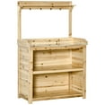 thumbnail image 1 of Outsunny Garden Potting Bench Table w/ Galvanized Metal Tabletop, Shelves, 1 of 9
