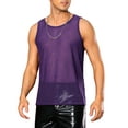thumbnail image 4 of INSPIRE CHIC Mesh Sheer Tank Top for Men's See Through Sleeveless Tee Shirts Crew Neck Party Vest XL Purple, 4 of 5