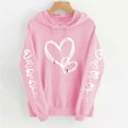 thumbnail image 2 of Atogsazn Women's Hearts Hoodies Oversized Valentine's Day Long Sleeve Sweatshirt with Hooded Tops Outfit 03-Pink M Fashion, 2 of 5