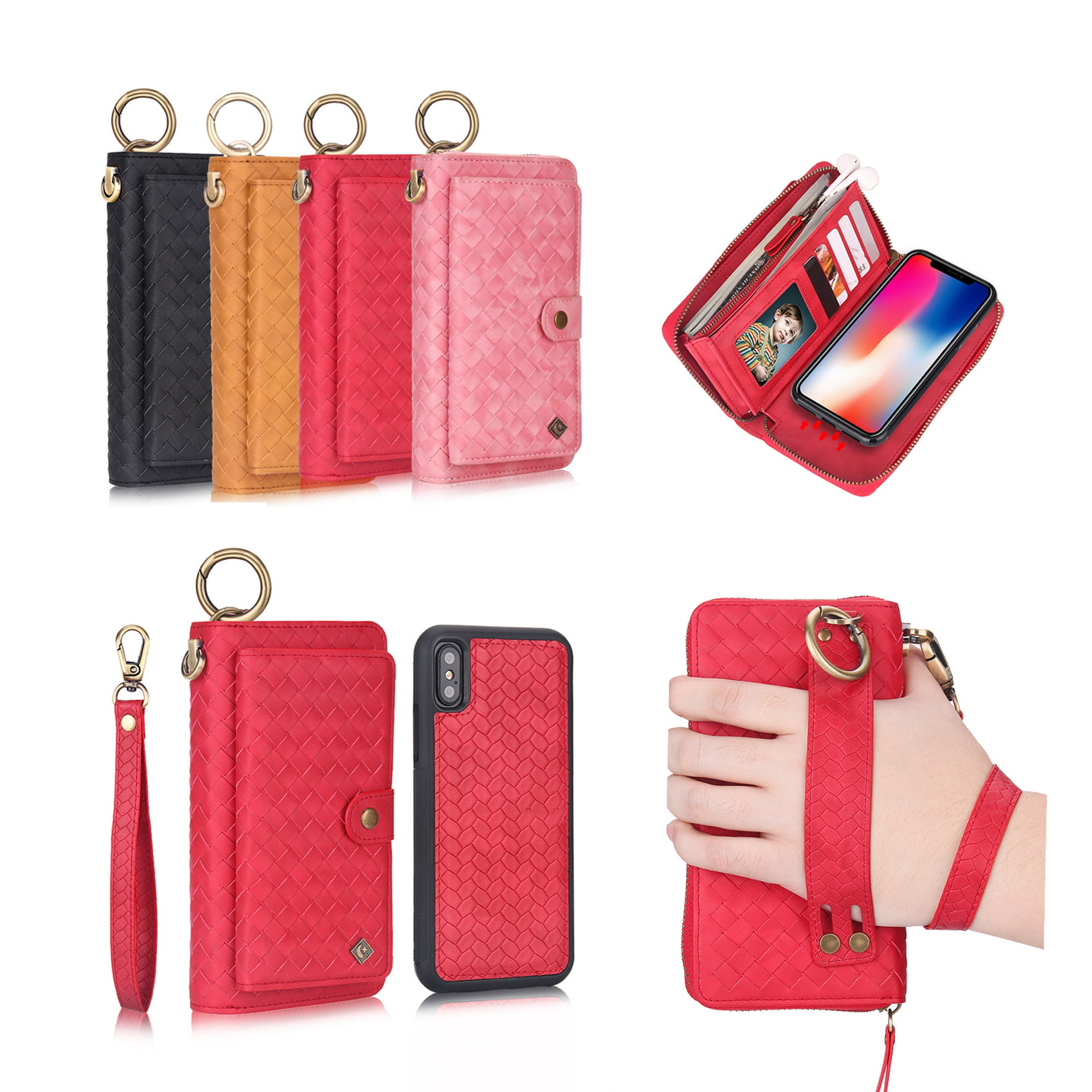 iPhone XS Wallet Detachable Case, iPhone X Case, Dteck [Weave Style