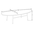 thumbnail image 6 of LeisureMod Rossmore Mid Century Modern Oval Coffee Table with White Powder Coated Steel Frame, MDF Wood with Ash Veneer Top Contemporary Accent Coffee Table for Living Room and Bedroom (White), 6 of 9