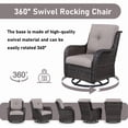 thumbnail image 3 of Unnifurnzi Wicker Outdoor Conversation Set-6 Pieces Outdoor Wicker High Back Couch with Swivel Rocker Chairs Patio Furniture for Deck Poolside Backyard-Brown/Gray, 3 of 7