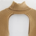 thumbnail image 3 of Top corto de suéter de punto jersey Yuyangstore con cuello halter para mujer, 3 of 7