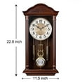 thumbnail image 3 of Retro Wall Clock Silent Pendulum Grandfather Clock Quartz Decorative 22.8inch High Traditional Design Birthday Gift Timepiece, 3 of 6
