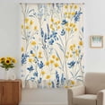 thumbnail image 3 of Blue Yellow Flowers Sheer Curtains 84 Inches Long, Botanical Blossom Motif Light Filering Curtains, Breathable Simi Curtain Privacy Drapes for Living Room Bedroom Lightweight Window Treatment, 3 of 9