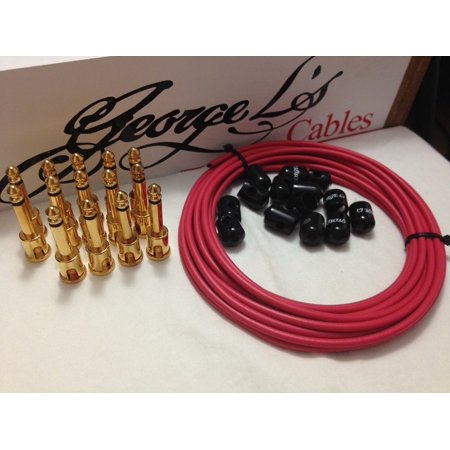 George L's 155 Pedalboard Effects Cable Kit LARGE .155 Red Black GOLD 15/14/14