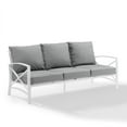 thumbnail image 6 of HomeStock Baroque Bliss Outdoor Metal Sofa, White Frame with Gray Cushions, 30.5"D x 79"W x 32"H, Classic X Frame, Sturdy Durable Steel Construction, Modern Patio/Lawn Seating Sofa, 6 of 10