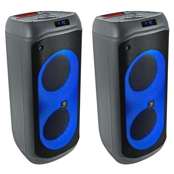 (2) Rockville BASS PARTY 8 Rechargeable Party Speakers w/Bluetooth Wireless Link