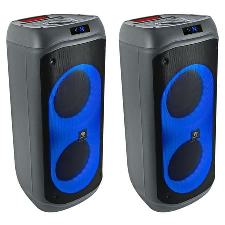 (2) Rockville BASS PARTY 8 Rechargeable Party Speakers w/Bluetooth Wireless Link