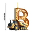 thumbnail image 3 of Moocorvic 26 Letter Christmas Ornaments, Funny Gifts Construction Vehicles Personalized Christmas Tree Decoration(B), 3 of 6