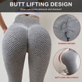 thumbnail image 4 of Women's Yoga Capris Leggings Butt Lift High Waist Athletic Runnning Pants Textured Workout Tights Black, 4 of 8