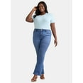 thumbnail image 2 of Terra & Sky Women's Plus Size Bootcut High Rise Jeans, Available in Short and Regular Inseams, 2 of 5