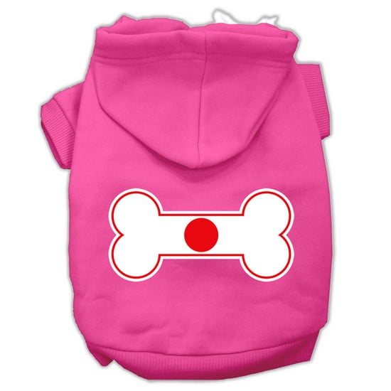 Mirage 62-18 SMBPK Bone Shaped Japan Flag Pet Hoodie Bright Pink -S by Mirage
