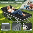 thumbnail image 3 of GVDV Folding Camping Cot for Adults with 2 Sided Mattress - 75"  x 28" Cot, 1200D Oxford Portable Cot Bed with Carry Bag for Camp Travel Guest, Black, 3 of 8