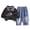 Black, variant on mgoYE Toddler Baby Boy Clothes Infant Fall Winter Outfits Striped Waffle Long Sleeve Crewneck Sweatshirts Pants