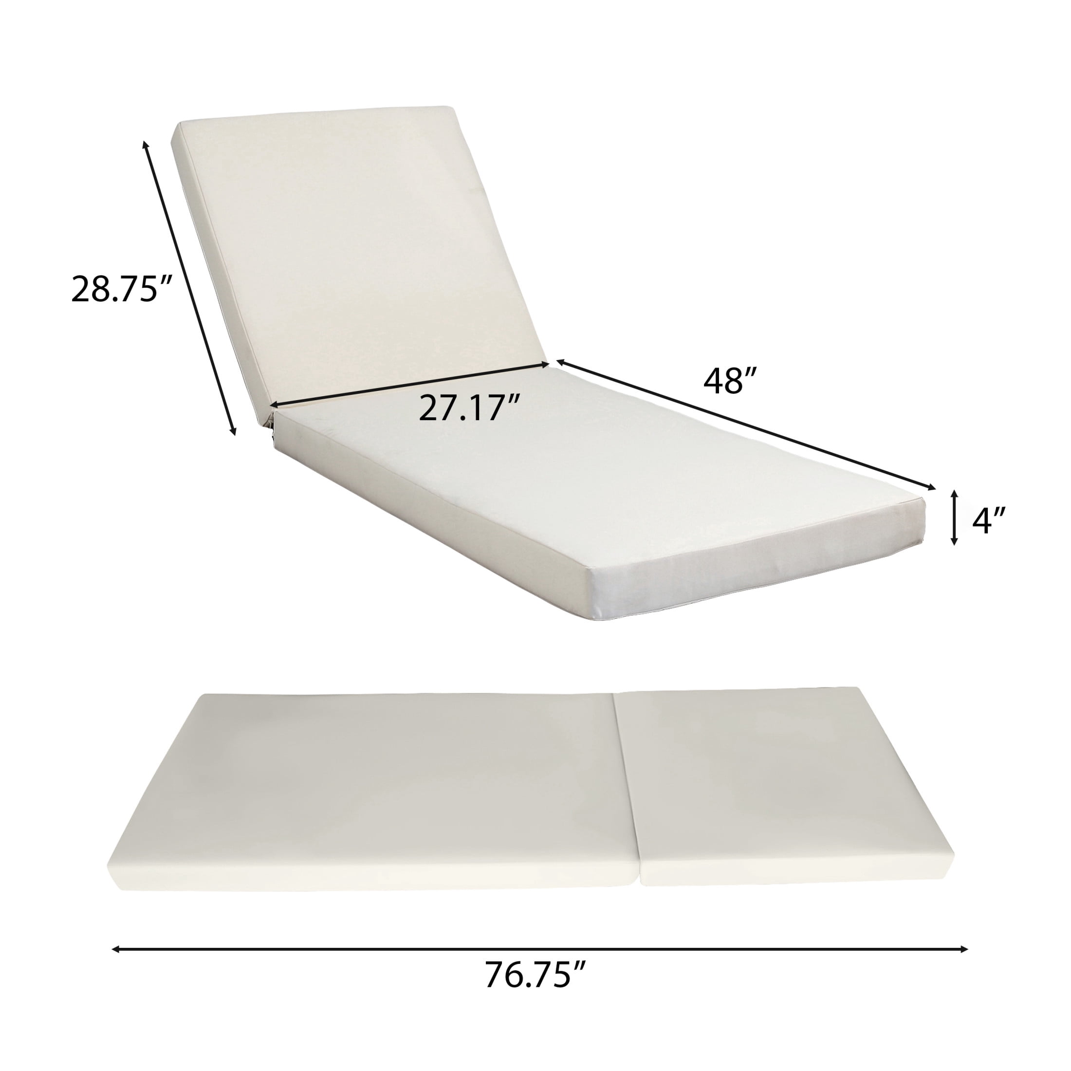 Christopher Knight Home Adjustable Backrest Sunlounge Chairs with 10.8" Side Table, Cream Cushion
