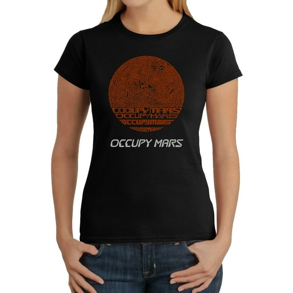 LA Pop Art Women's Word Art T-Shirt - Occupy Mars