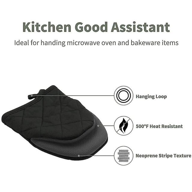 1 par de manoplas cortas para horno, mini manoplas para horno de cocina de silicona resistente al calor para 500 grados, agarre antideslizante ShuxiuWang 8390611111946