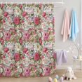 thumbnail image 2 of Shower Curtain Watercolor Peony Dahlia Shower Curtains for Bathroom Decor, Waterproof Polyester Shower Curtain Set with Hooks, Small Stall Size 36" x 72" Spring Floral Leaf, 2 of 9