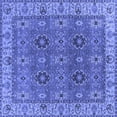 thumbnail image 1 of Ahgly Company Machine Washable Indoor Square Oriental Blue Industrial Area Rugs, 7' Square, 1 of 4