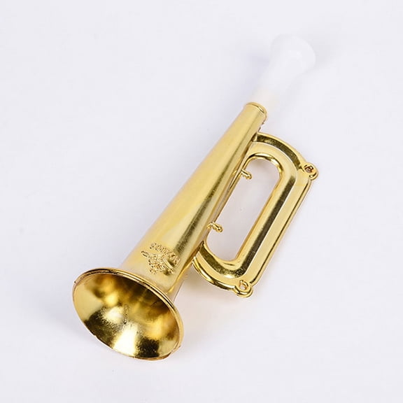 LOLIPPYY 15Pcs Versatile Golden Trumpet Plastic Party Horns for Baseball Basketball Soccer Cheering