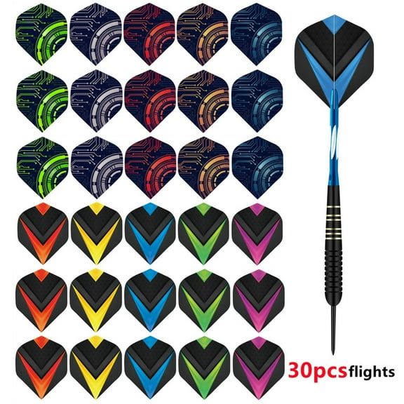 BESTSKY 30Pcs Darts Streamlined Dart Flights for Enhanced Accuracy,Stylish Dart Accessories for Every Player,Style1